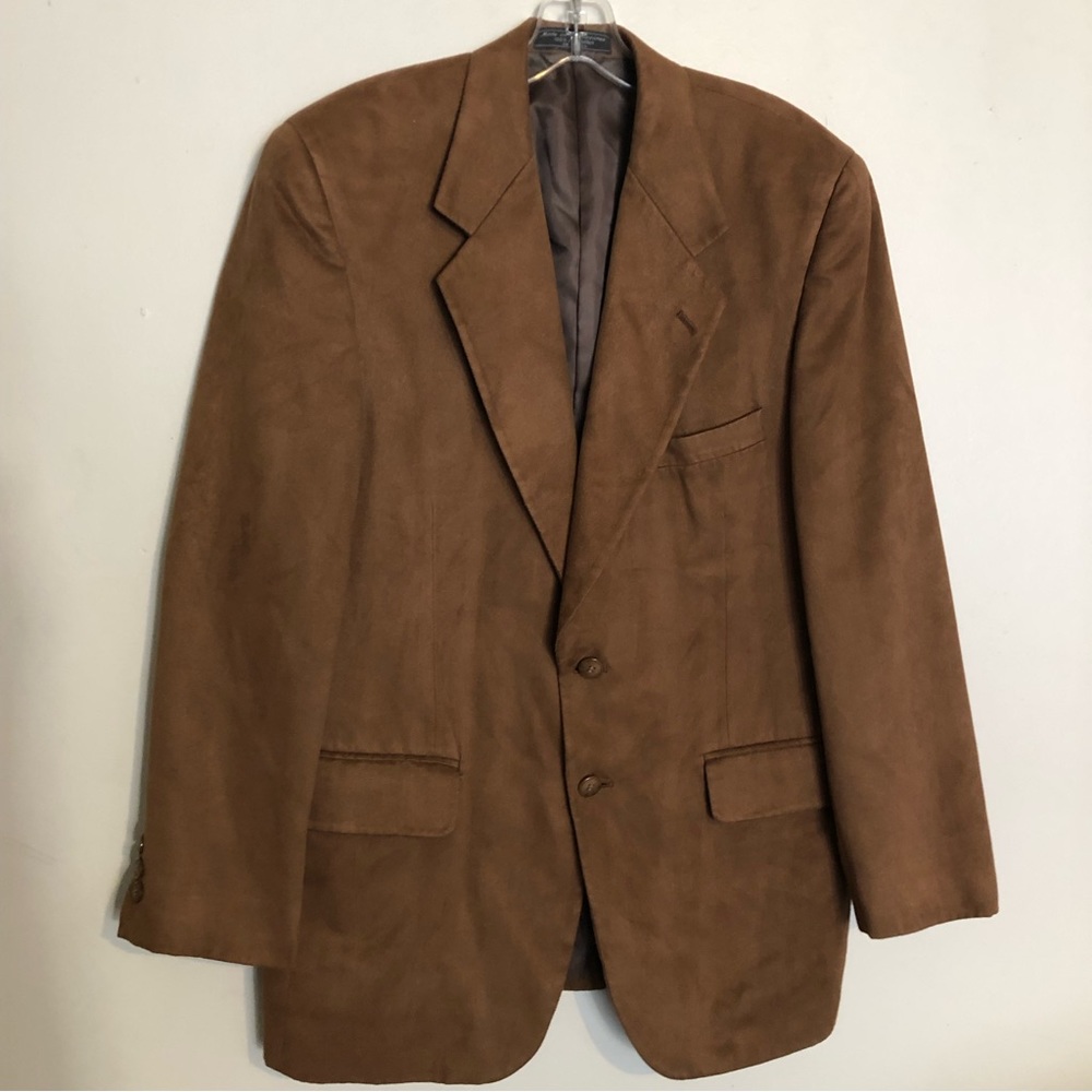 Egon Von Furstenberg Blazer Jacket Mens 40 R Brown Long Sleeve Jacket Coat Vtg